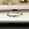 Rhodium Plated 925 Sterling Silver Adjustable Rings RJEW-S397-01P-07-2