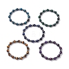 Round Natural Tiger Eye & Non-Magnetic Synthetic Hematite Beads Stretch Bracelets for Women BJEW-JB12764-2