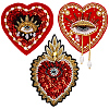 3Pcs 3 Styles Heart with Eye Polyester Sew on Patches DIY-GF0013-24-1