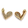 Brass Micro Pave Clear Cubic Zirconia Pendants ZIRC-L100-014G-2