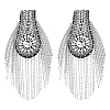 SUPERFINDINGS 2Pcs Iron & Glass Rhinestone Chain Tassel Fashion Epaulette DIY-FH0006-50-1