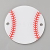 Acrylic Sport Ball Connector Charms MACR-WH0007-160B-1