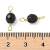 Dyed Natural Agate Faceted Round Connector Charms KK-C097-04G-04-3