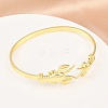 Marine Organism Brass Cuff Bangles for Women BJEW-D368-03G-G-3