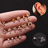 316L Surgical Stainless Steel Micro Pave Clear Cubic Zirconia Snowflake Cartilage Earrings WGCF17E-18-1