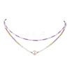 Glass Beaded Double Layer Necklaces NJEW-MZ00070-03-2