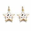 Brass Micro Pave Cubic Zirconia Enamel Charms ZIRC-Q200-025F-NF-1