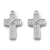 304 Stainless Steel Micro Pave Cubic Zirconia Pendants STAS-Z121-47P-01-1