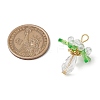 Glass with Round Shell Pearl and Acrylic Charms Pendants PALLOY-MZ00647-02-2