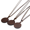 Waxed Polyester Cord Pendant Necklace NJEW-I103-01D-2