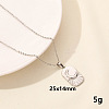 Vintage 304 Stainless Steel Rectangle Moon Pendant Necklaces ZQ4868-5-1