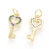 Brass Micro Pave Cubic Zirconia Pendants ZIRC-L093-13G-2