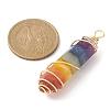 7 Chakra Gemstone Double Terminal Pointed Pendants PALLOY-TA00057-02-3