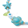 Ocean Theme Synthetic Turquoise & Glass Seed Beaded Bracelets BJEW-MZ00305-02-3