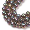 Electroplated Natural Agate Beads Strands G-B191-A07-10mm-03-3