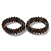 Bicone Natural Yellow Blue Tiger Eye Beads Stretch Bracelets for Women Men BJEW-C097-05P-1