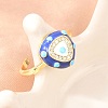 Brass Micro Pave Cubic Zirconia Cuff Open Rings for Women RJEW-K264-16G-02-2