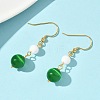 Electroplated 304 Stainless Steel Cat Eye Dangle Earrings EJEW-Z129-14G-03-2