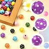80Pcs 8 Colors Dyed Natural Wooden Beads WOOD-YW0001-90-2