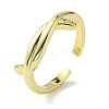 Rack Plating Brass Knot Open Cuff Ring RJEW-K243-02G-2