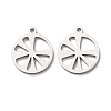 Hollow 304 Stainless Steel Pendants STAS-C176-04P-1