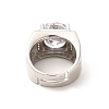 Clear Cubic Zirconia Adjustable Ring RJEW-C050-09P-3