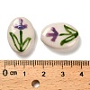 Flower Theme Printed Handmade Porcelain Beads LAMP-D303-06E-04-4