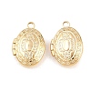 Oval Brass Locket Pendants KK-K414-12F-G-1