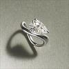 Brass Pave Single Cubic Zirconia Finger Rings for Women ZK8046-4-2