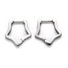 Tarnish Resistant 304 Stainless Steel Star Huggie Hoop Earrings STAS-J033-06P-2