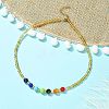 Natural & Synthetic Mixed Gemstone & Seed Beaded Necklace NJEW-JN04454-5