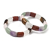 Natural Mixed Stone Bead Stretch Bracelets for Women Men BJEW-C097-02A-16-1