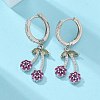 Brass Cubic Zirconia Hoop Earrings EJEW-R016-16P-1