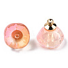 Transparent Spray Painted Glass Charms GLAA-N035-031-G03-1