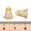 Christmas Theme Brass Pave Clear Cubic Zirconia Pendants KK-T073-04G-3