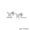Rhodium Plated 925 Sterling Silver Micro Pave Cubic Zirconia Stud Earrings EZ7349-1-3