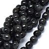 Natural Black Rutilated Quartz Beads Strands G-O173-086-1