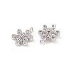 Rhodium Plated 925 Silver Pave Clear Cubic Zirconia Snowflake Charms STER-O006-03P-2