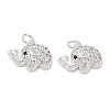 Brass Micro Pave Black Cubic Zirconia Pendants CU-CBA3F77-05S-1