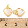 Natural Shell & Brass Heart Charms with Jump Rings KK-P275-09G-3