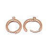 Brass Huggie Hoop Earring Findings PALLOY-F249-19RG-2