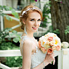 GOMAKERER 2Pcs 2 Colors Wedding Bridal Flower ABS Plastic Imitation Pearl Headband OHAR-GO0001-09-4