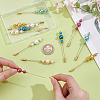 12Pcs 6 Colors Brass & Baking Paint Glass Pearl Round Beads & 304 Stainless Steel Brooches JEWB-HY00007-3