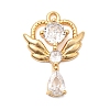 Brass Micro Pave Clear Cubic Zirconia Pendants KK-F916-34G-1