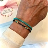 Synthetic Turquoise & Brass Stretch Bracelets PW-WG3F67C-01-2