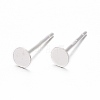 925 Sterling Silver Round Flat Pad Stud Earring Findings STER-T002-200S-1