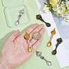 6Pcs 3 Colors Natural Apatite & Amethyst & Rose Quartz Copper Wire Wrapped Alloy Mushroom Spoon Big Pendants PALLOY-NB00013-3