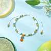 9Pcs Fruit Theme Alloy Enamel Charm Bracelets BJEW-MZ00206-05-1