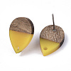 Resin & Walnut Wood Stud Earring Findings MAK-N032-002A-B06-4