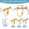18Pcs 3 Colors Brass Clip-on Earring Findings KK-SC0006-61B-2